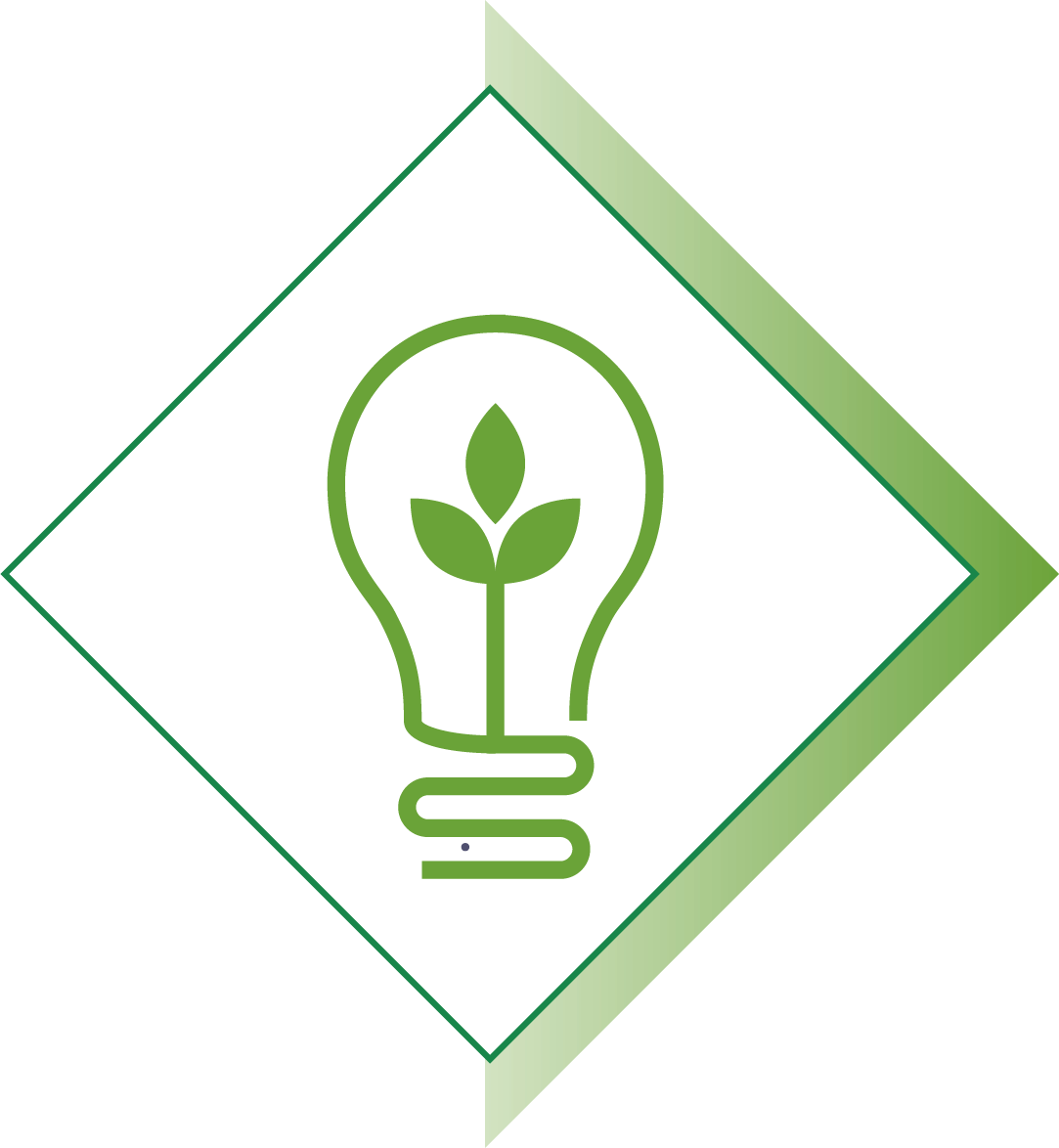Icon of lightbulb with plant inside