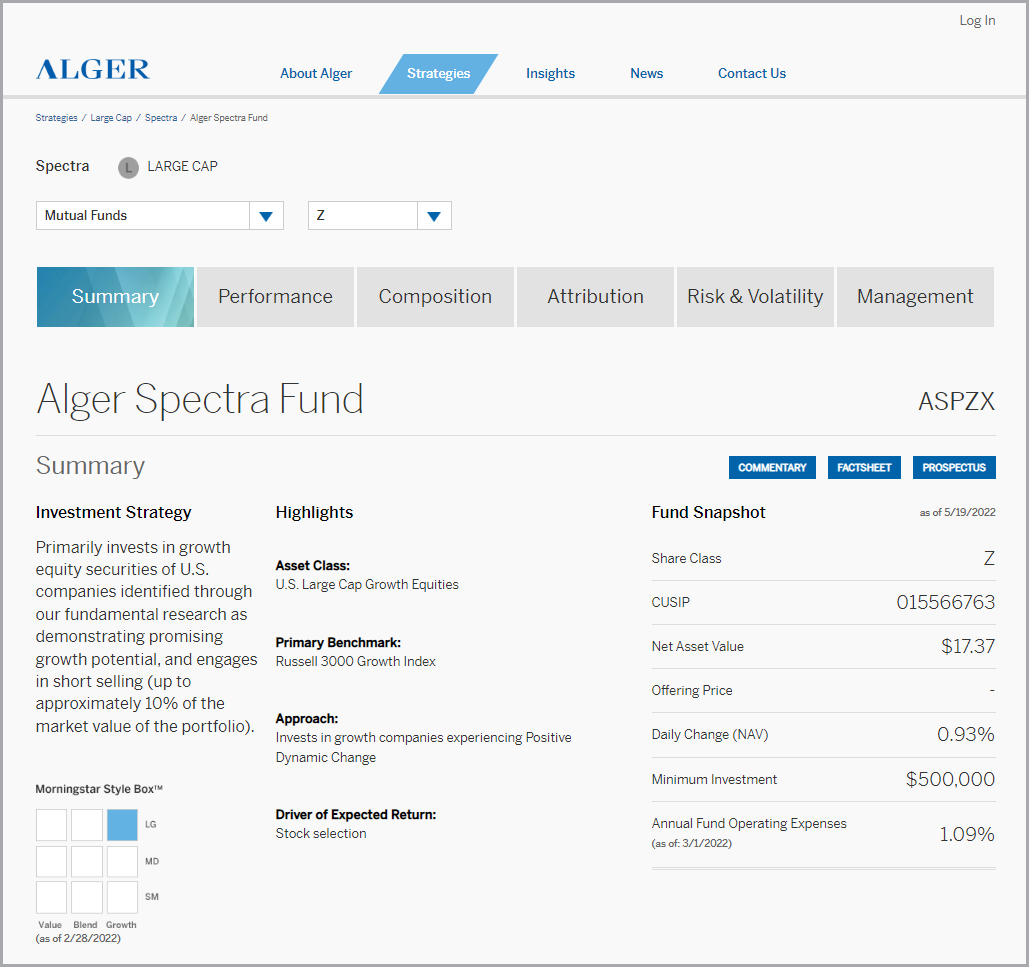 Spectra fund product page thumbnail