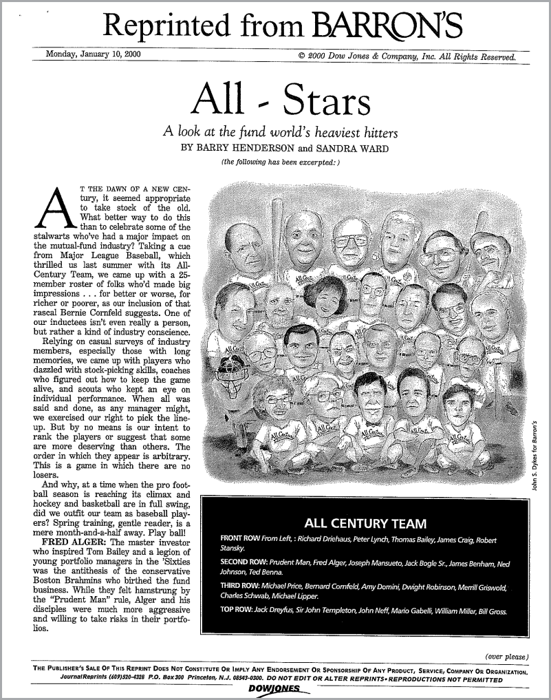Thumbnail of Barron's article titled All-Stars