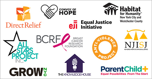 Thumbnail featuring mutliple charity logos